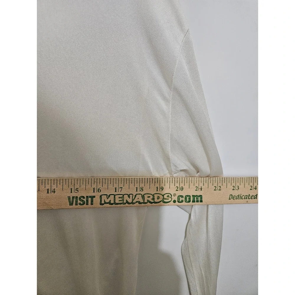 Lands End Mens Silk Interlock Long Sleeve Base Layer Cream White Large 42-44